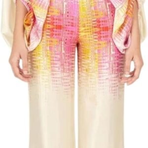 Womens Fall Loose 2 Piece Outfits Off Shoulder Printed Long Sleeve Casual Going Out Wide Leg Pants Set