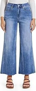luvamia Wide Leg Jeans Woman High Waisted Trendy Pull On Elastic Waist Drawstring Stretchy Denim Jean Pants with Pockets